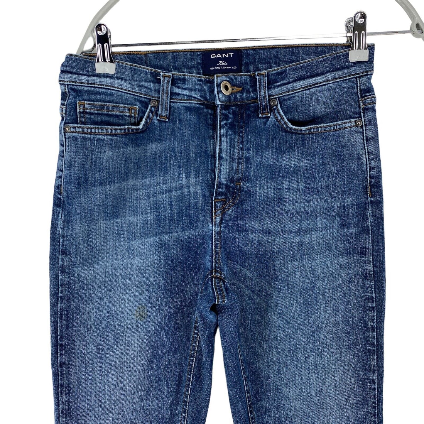 GANT KATE Damen Jeans mit hoher Taille und Stretch, Blau, Skinny Fit, Größe W27 L32