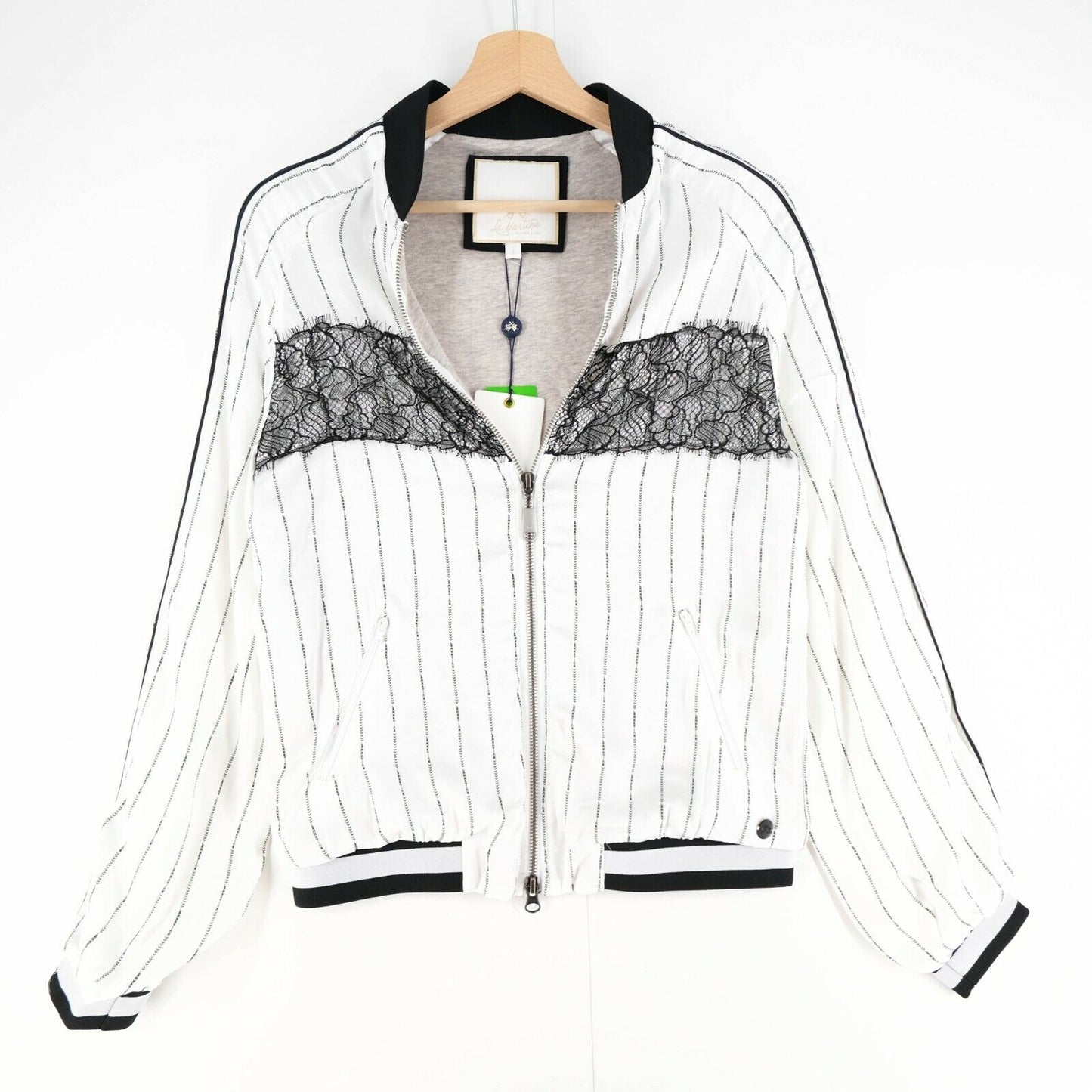 LA MARTINA Blouson Bomber en Viscose Imprimé Blanc Taille 1 / XS