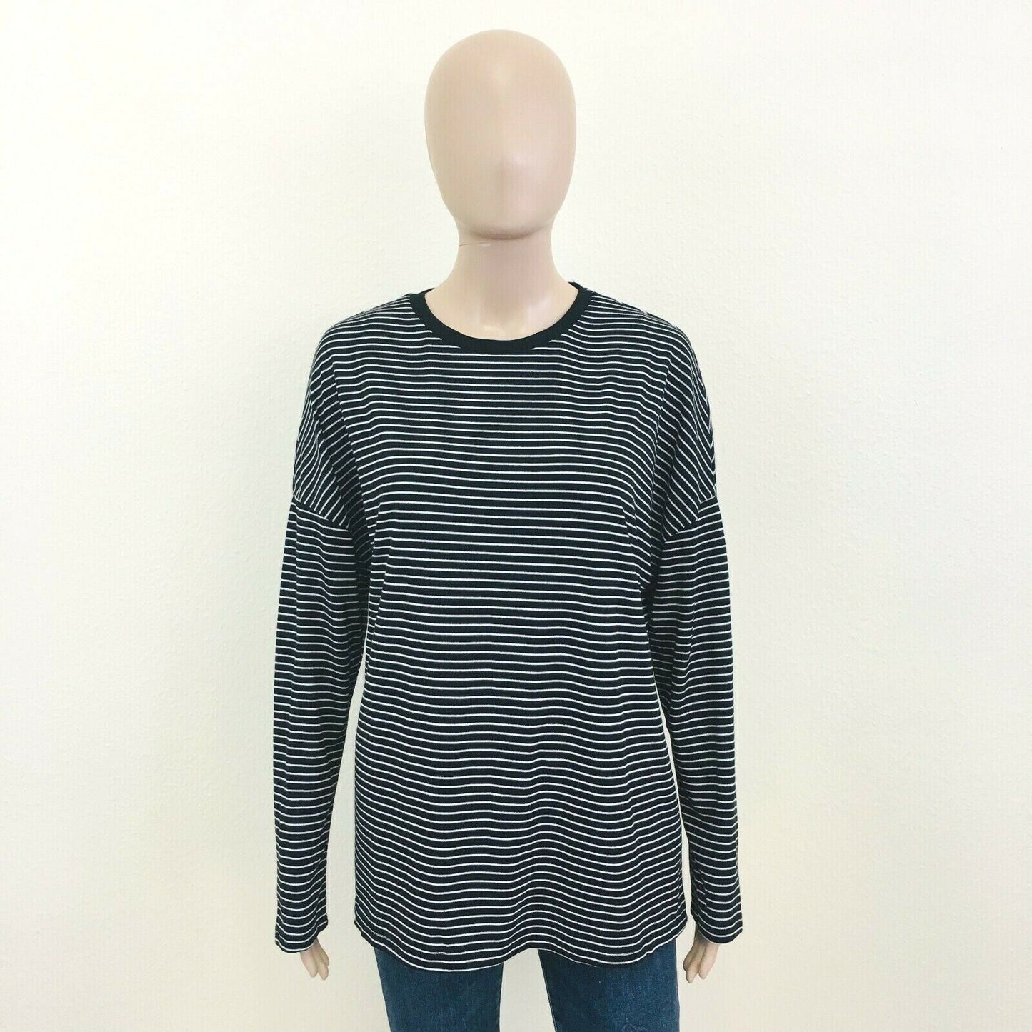 ZARA Trafaluc Oversized Loose Fit Striped Crew Neck Jumper Sweater Size S L