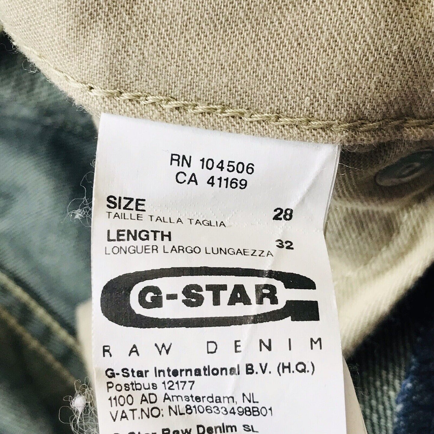 G-STAR RAW CORE CUSTOM Dark Blue Regular Straight Fit Jeans Size W28 L32