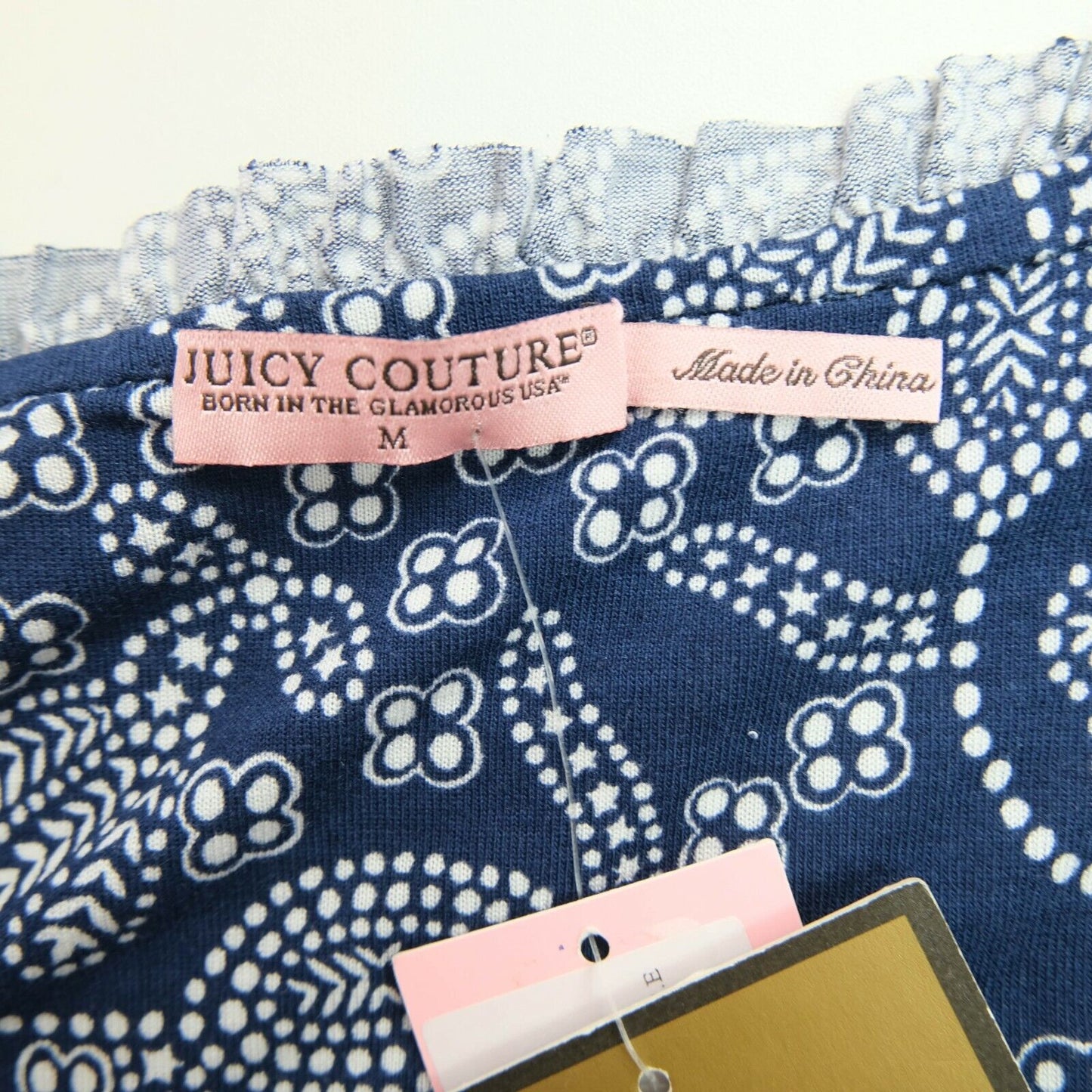 JUICY COUTURE Navy Blue Scallop Sleeve V Neck Dress Size M