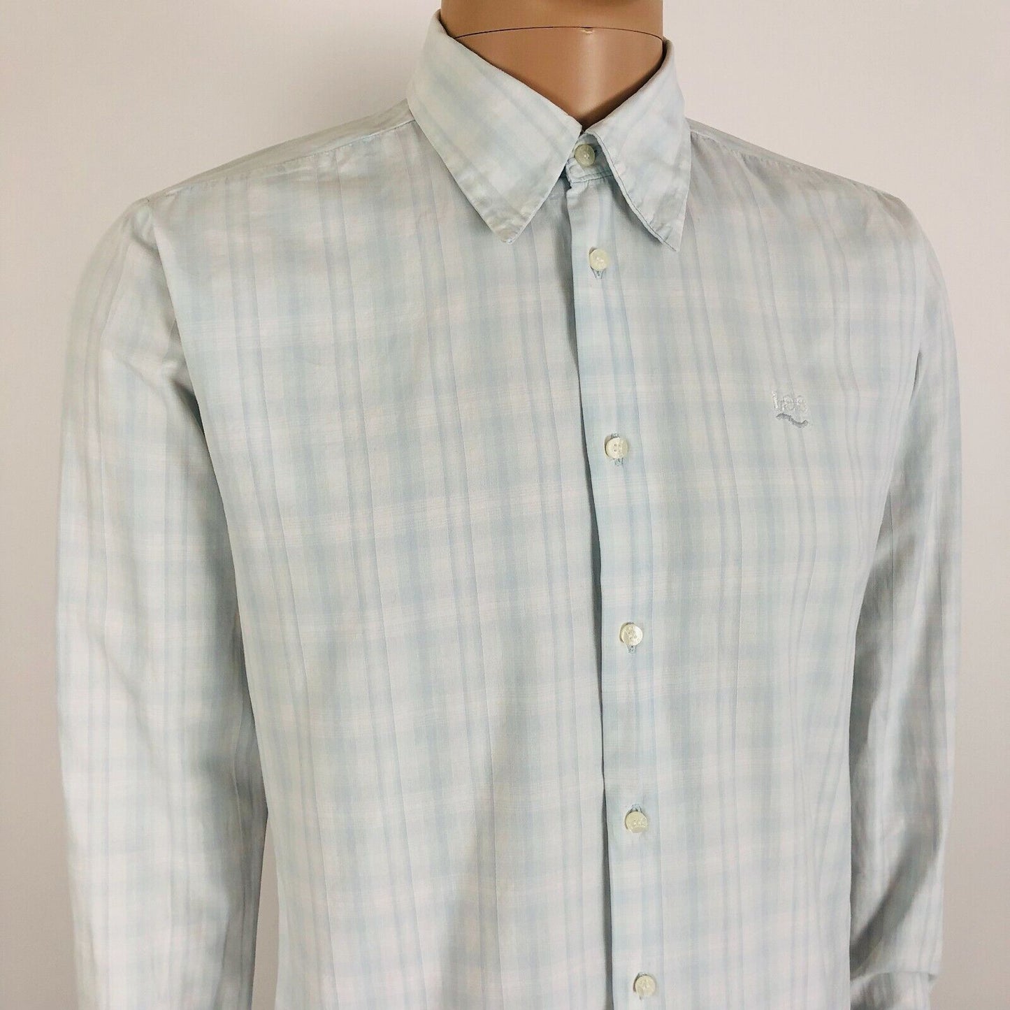 Lee White Blue Vintage Regular Fit Shirt Size L