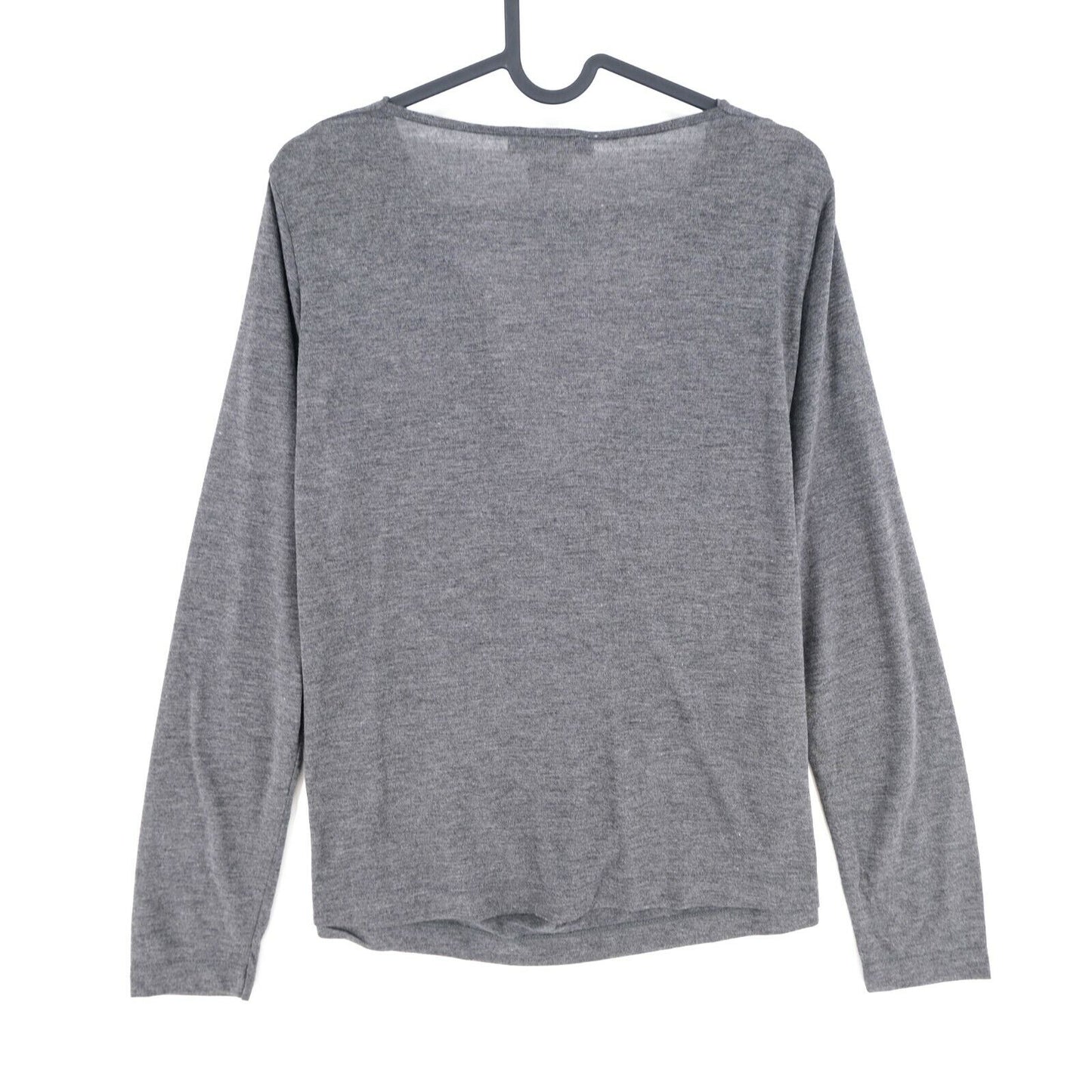 PERSONA Grey Scoop Neck Long Sleeves T Shirt Top Size S M