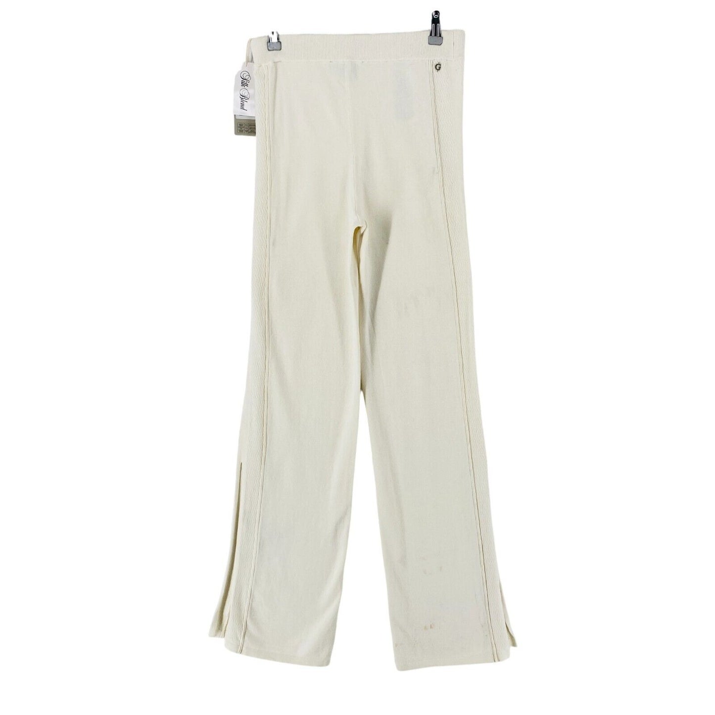 GUESS Women Light Beige Regular Fit Silk Blend Trousers S