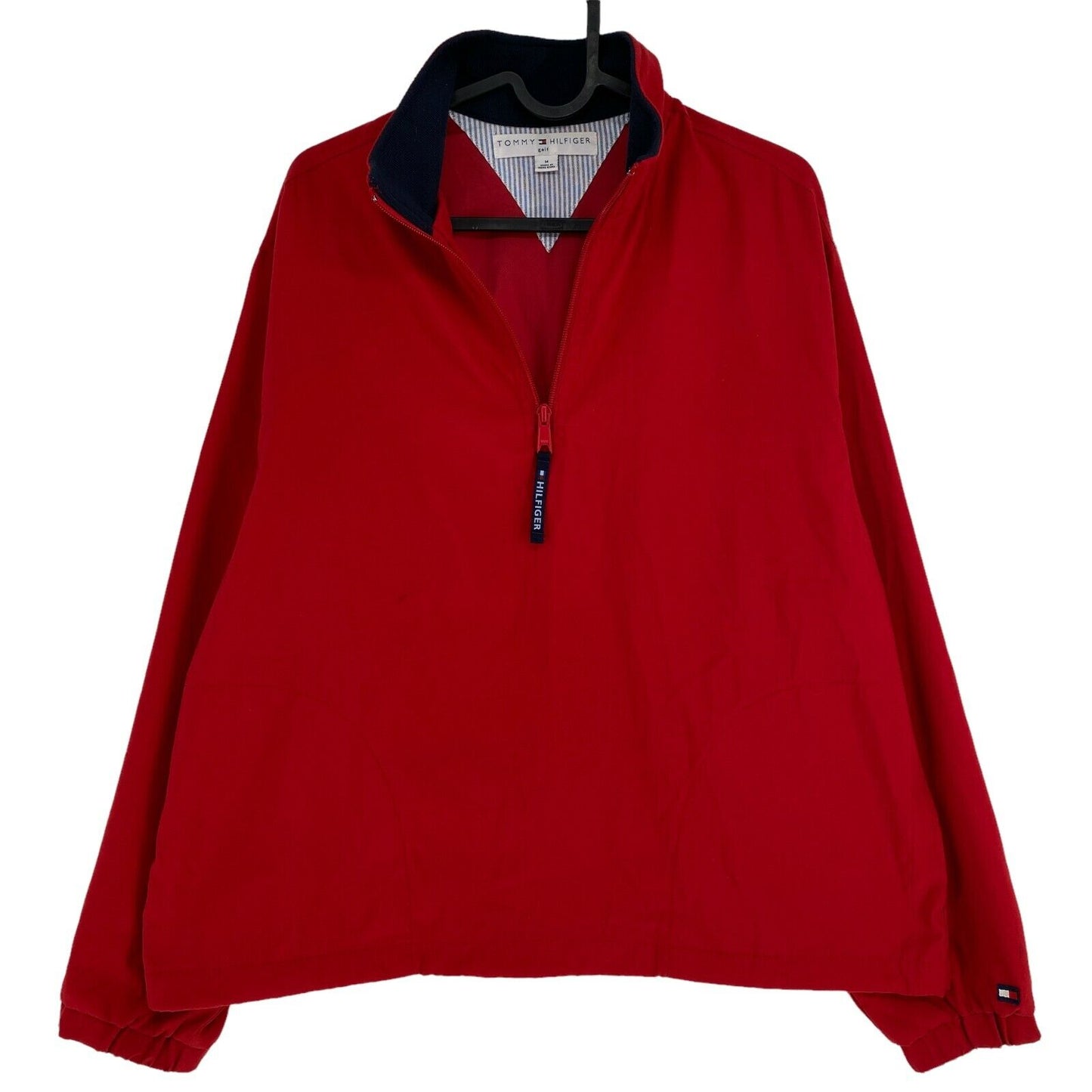 TOMMY HILFIGER GOLF Red Anorak Pullover Jacket Size M