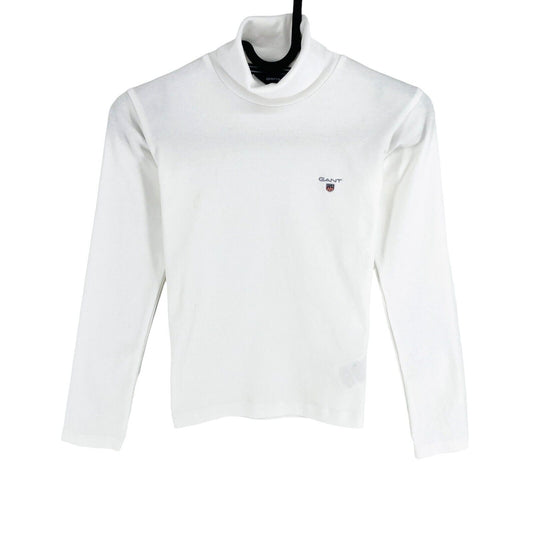 GANT Boys White High Neck Jumper Sweater Size 7-8 Years 122/128 cm