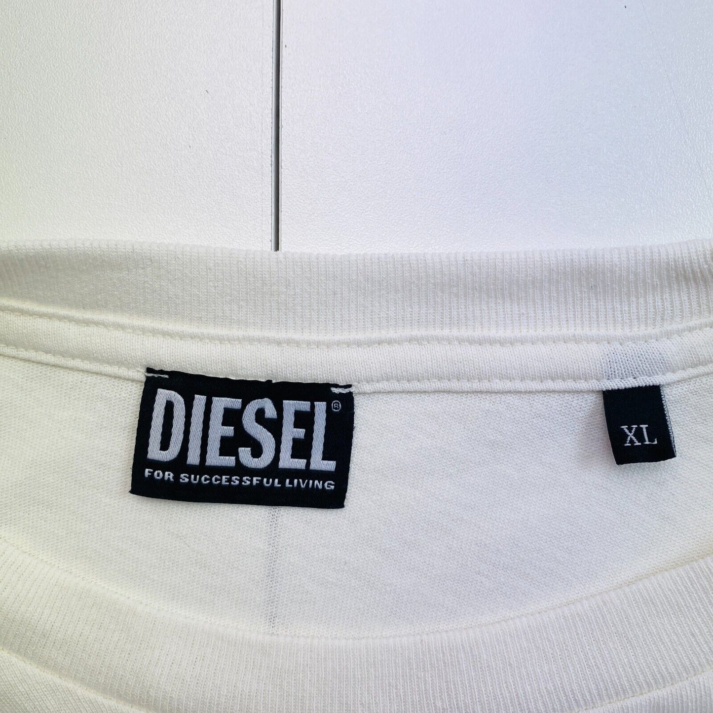 DIESEL Men White T-JUST-C10 Crew Neck Short Sleeves T Shirt Size XL