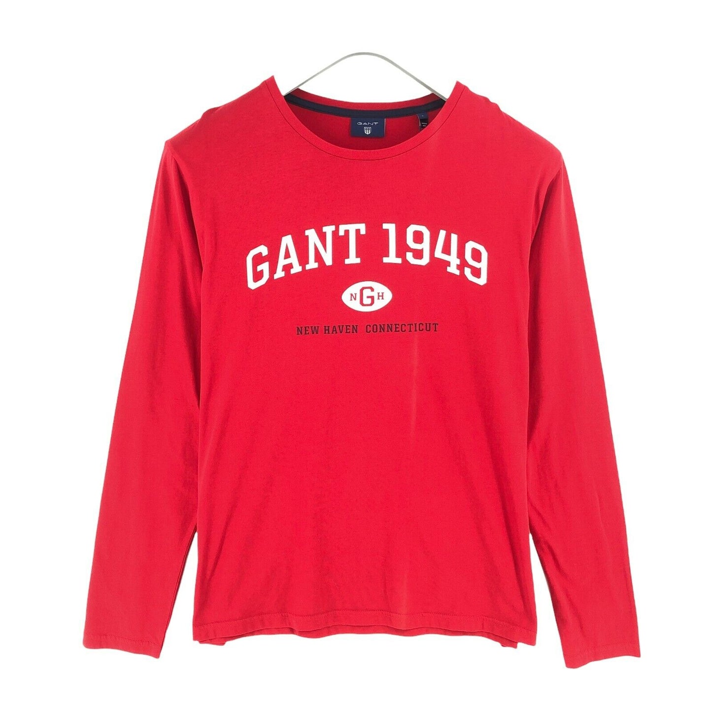 GANT Red Logo Crew Neck Long Sleeves T Shirt Size L