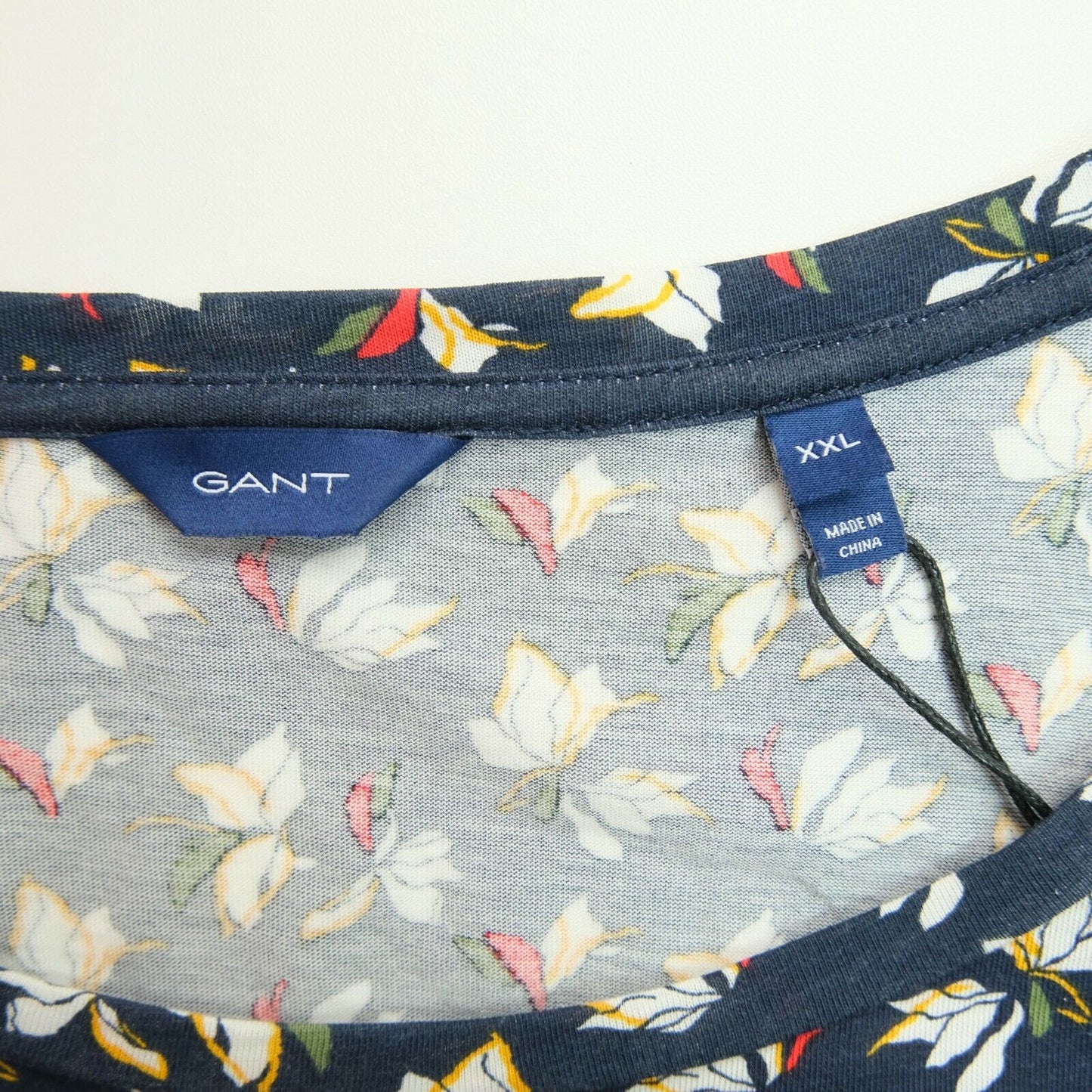 GANT T-shirt à col rond imprimé floral bleu marine taille 2XL XXL