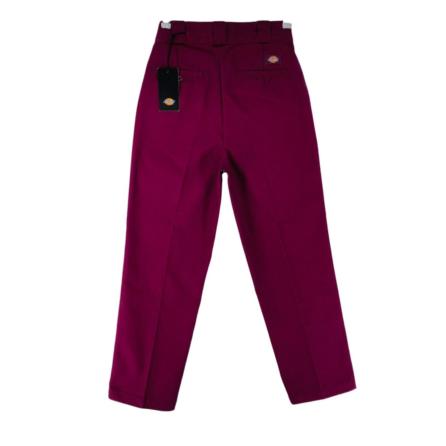 DICKIES Women Purple Regular Straight Fit Cropped Work Chino Trousers Size W28