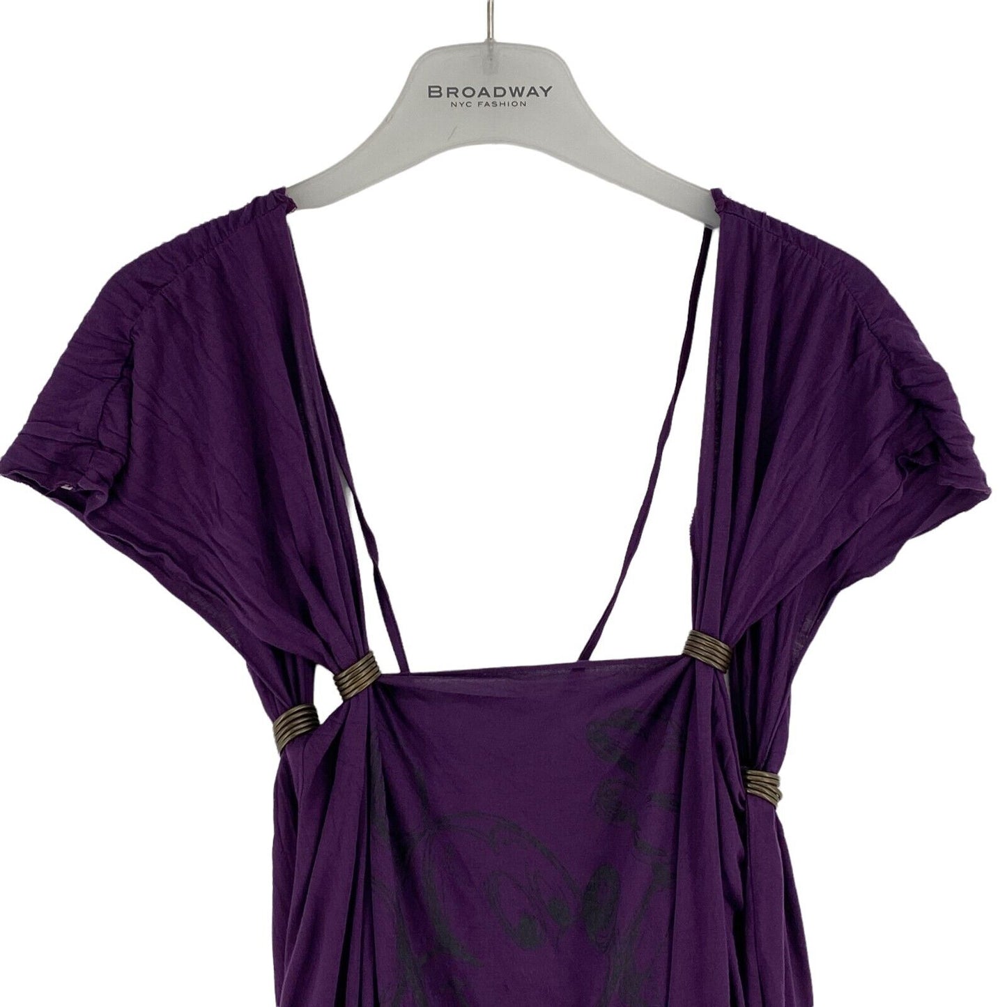 Disney Couture Purple Sleeveless Open Back Square Neck Jersey Top Blouse Size L