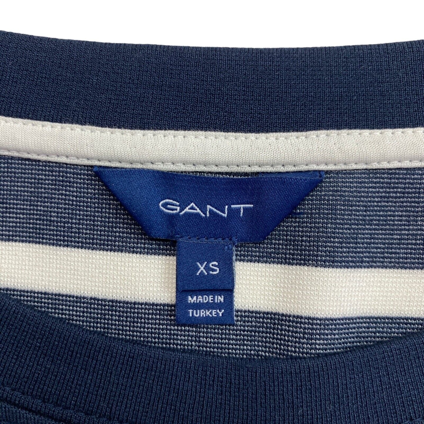 GANT Jerseykleid mit Rundhalsausschnitt und Streifen in Marineblau, Größe XS