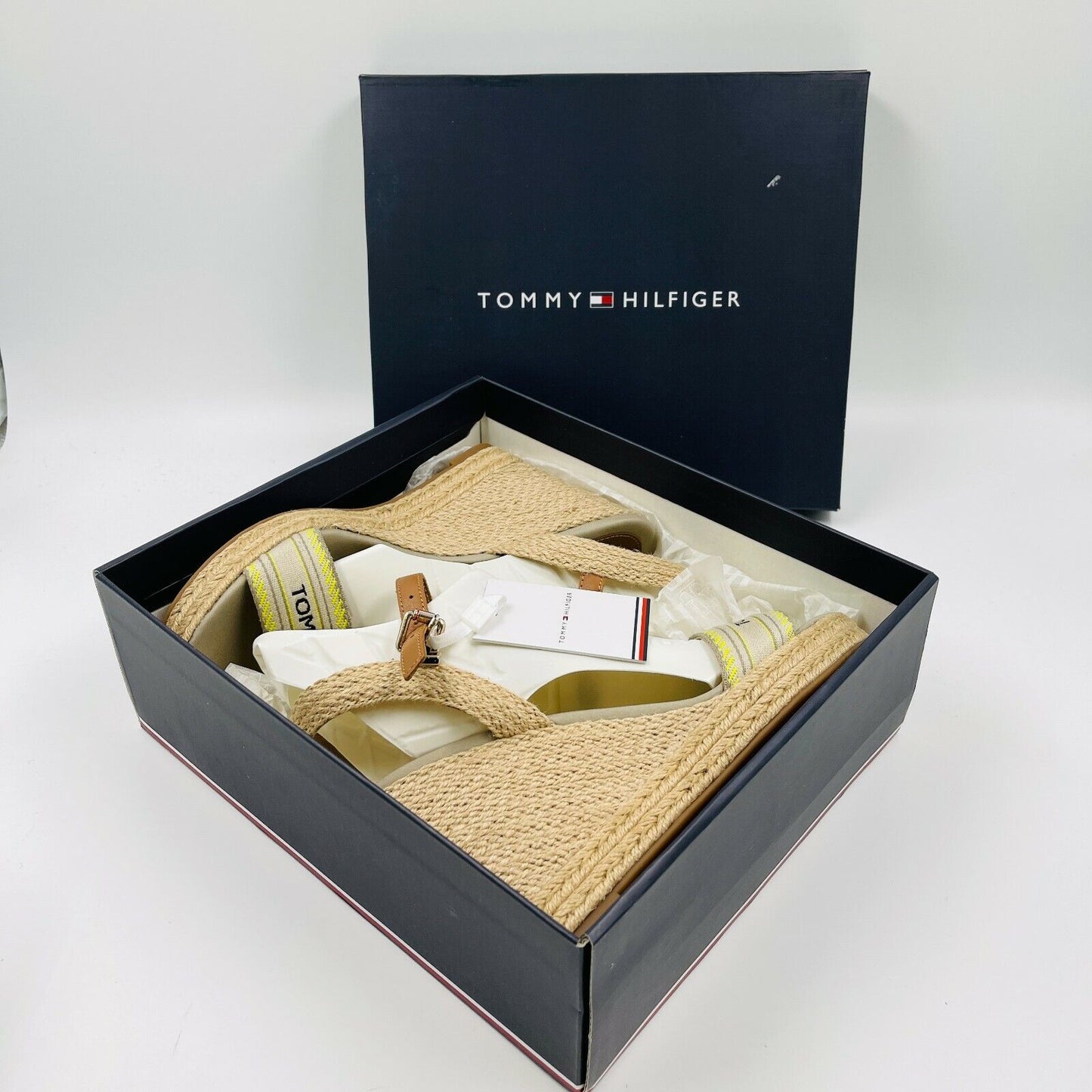 Tommy Hilfiger High Wedge Espadrille Sandal Heels Size EUR 42 UK 7.5 US 10