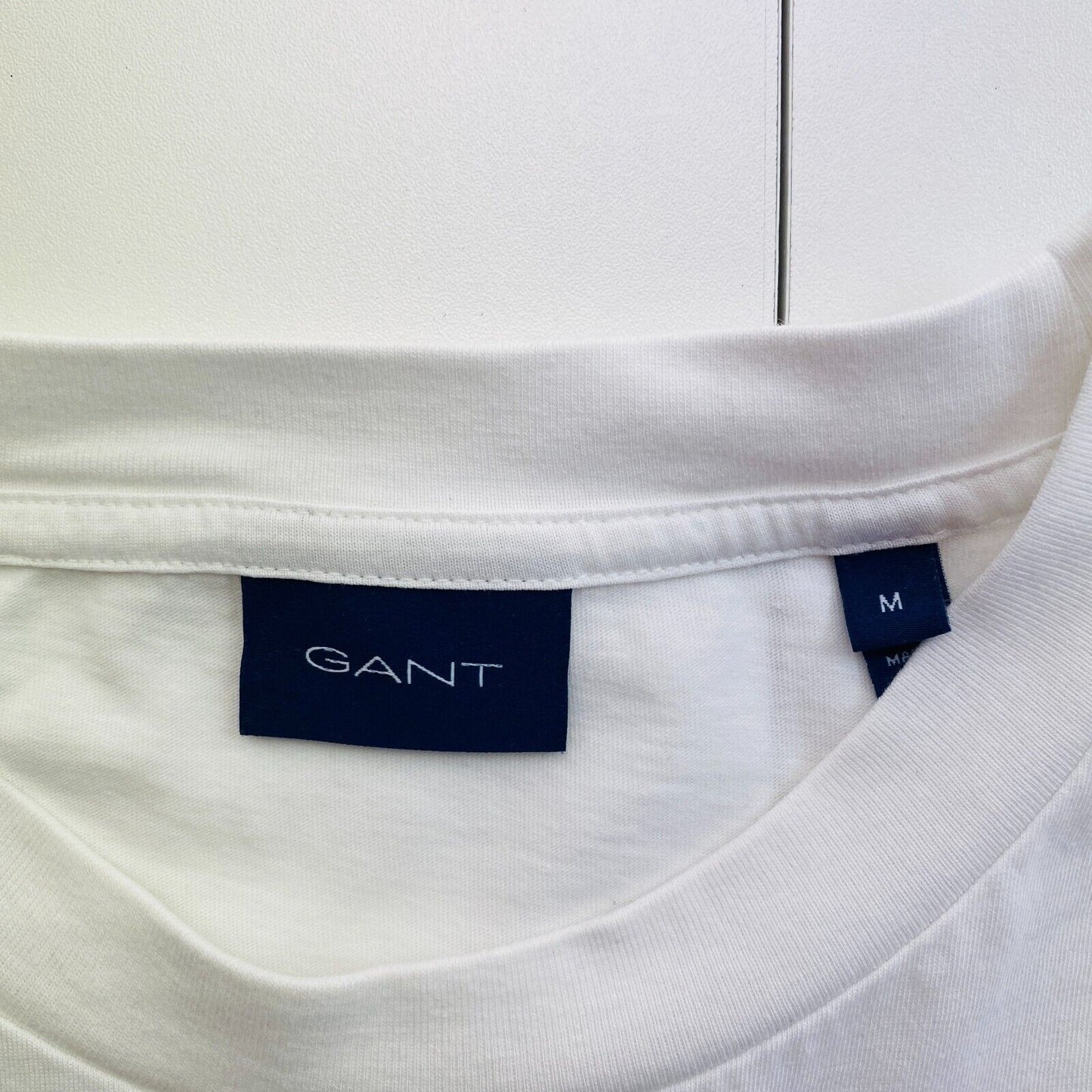 GANT Men White Tonal Archive Shield Crew Neck Short Sleeve T Shirt Size M