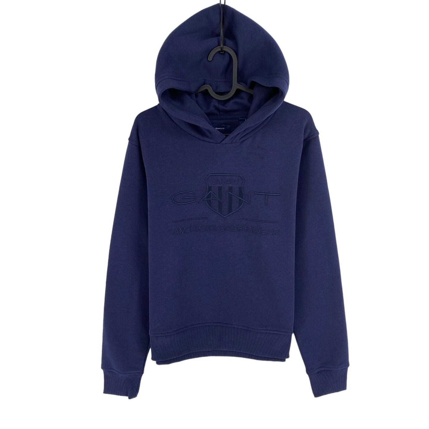 GANT Boys Navy Blue Tonal Archive Shield Hoodie Sweater Size 16 Years 176 cm