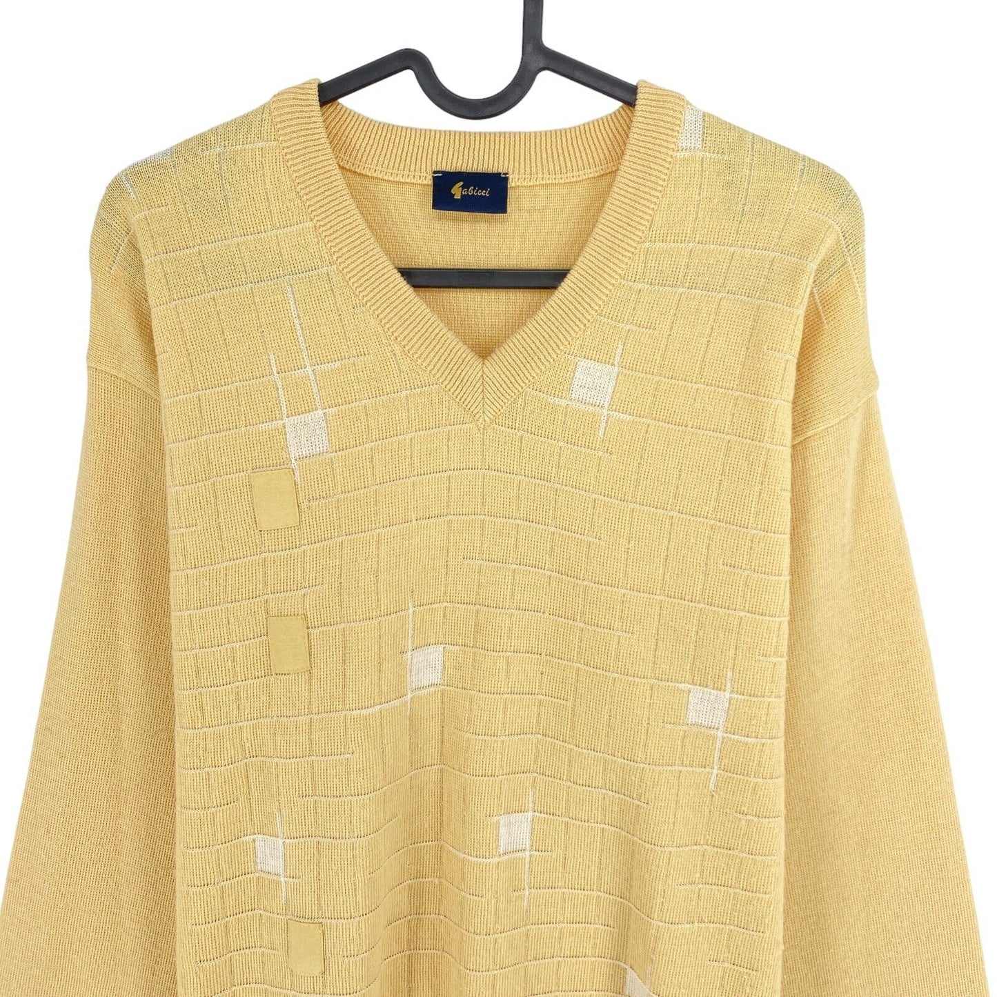 Cosby Vintage Retro 90s GABICCI Yellow Sweater Pullover Size M