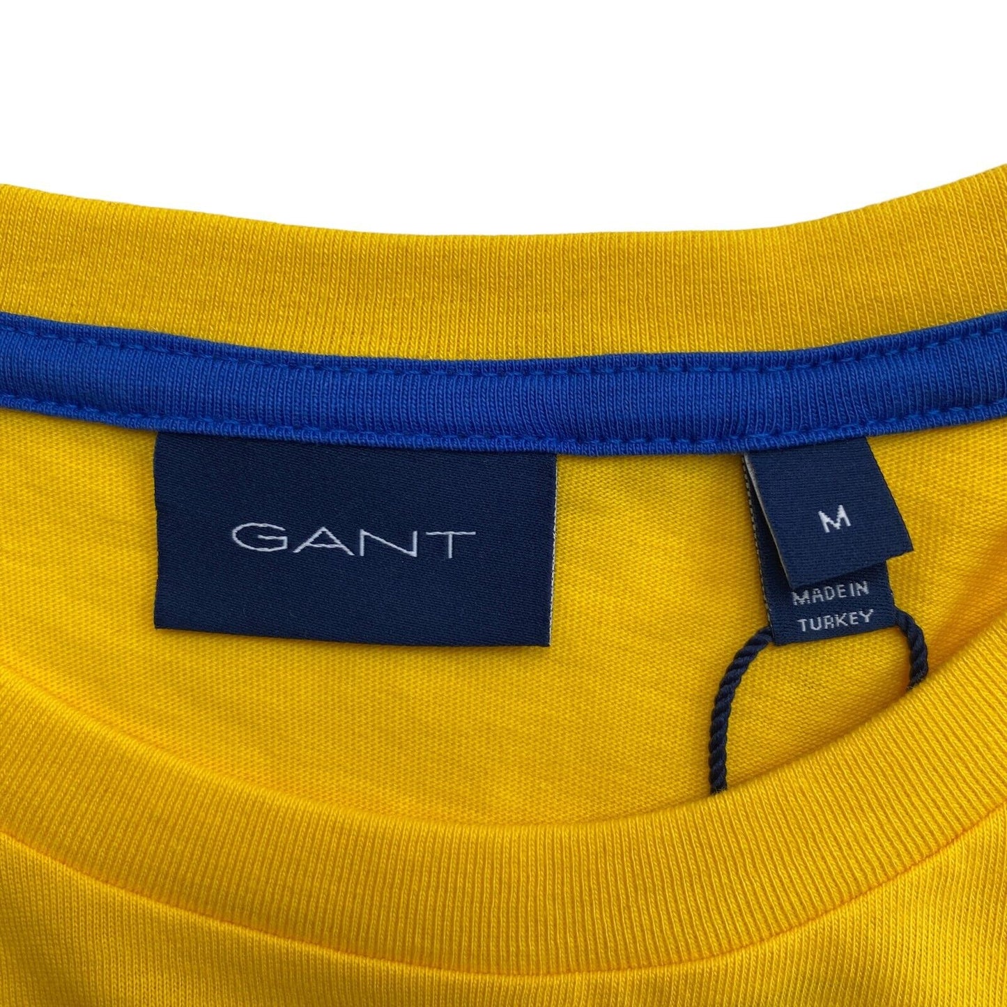 GANT Yellow Contrast Logo Crew Neck T-Shirt Size M