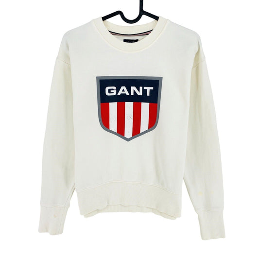 GANT Beige Retro Shield Crew Neck Sweater Jumper Size XS