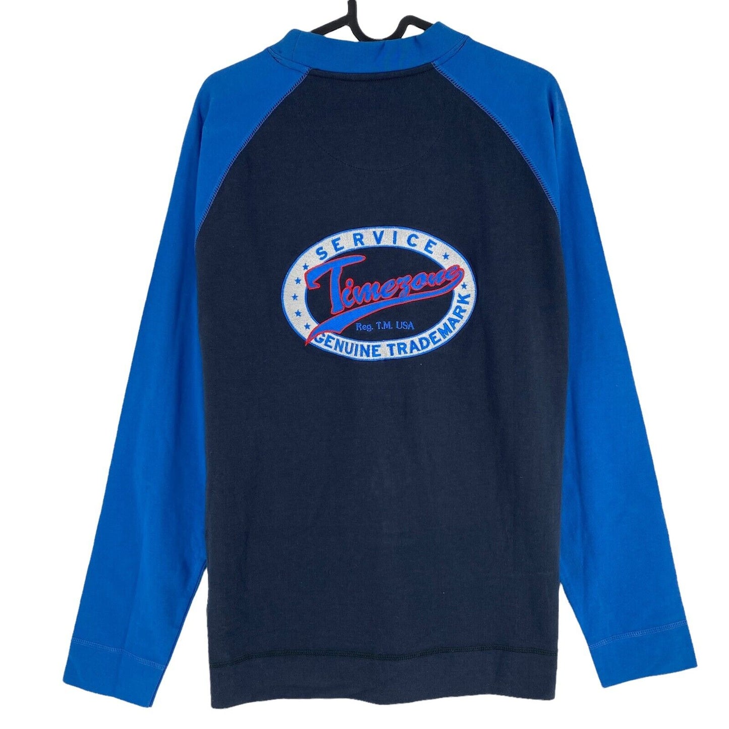 TIMEZONE Bleu Marine 100% Coton Col Rond Sweatshirt Jumper Taille L