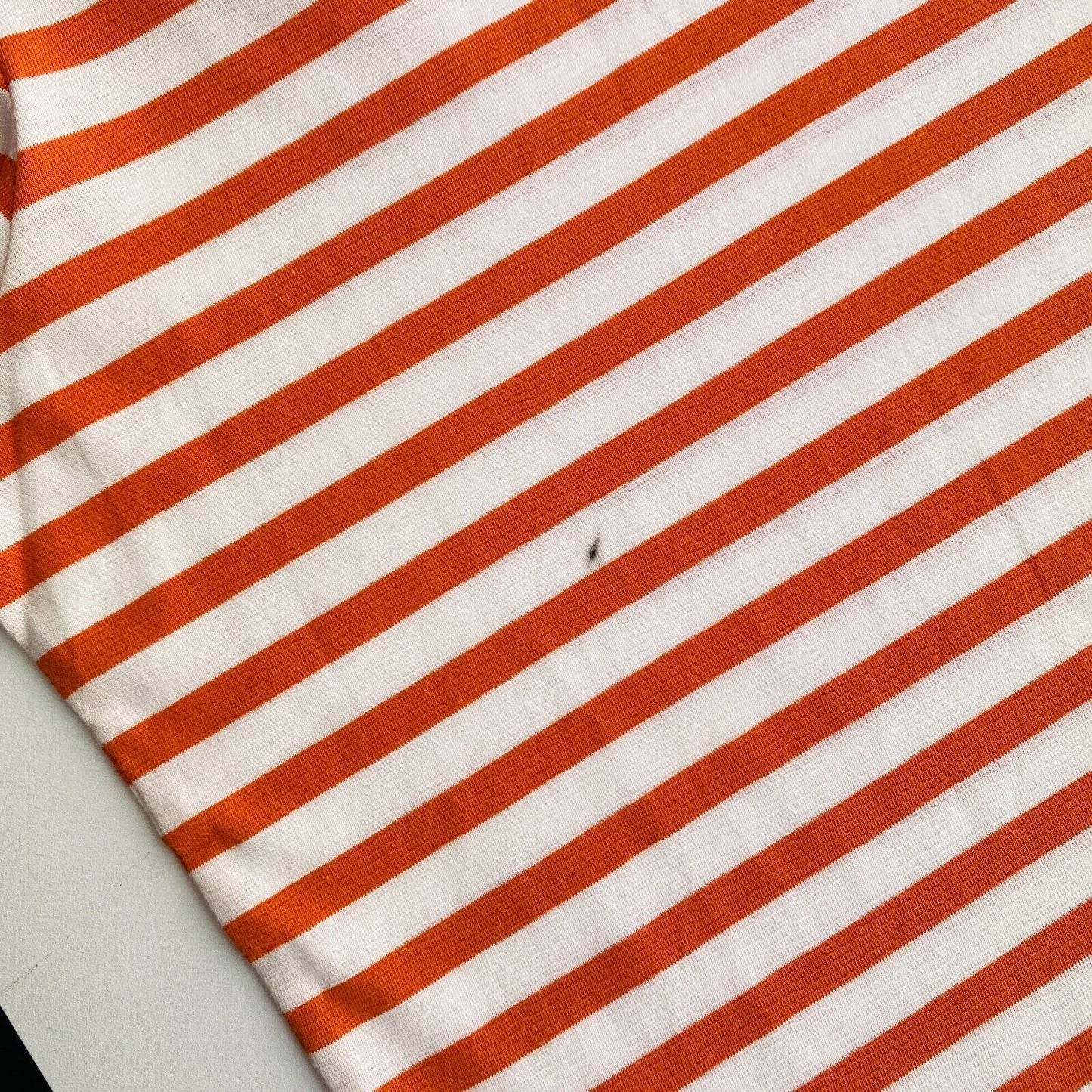 GANT Women Orange Icon G Striped Crew Neck T Shirt Size S