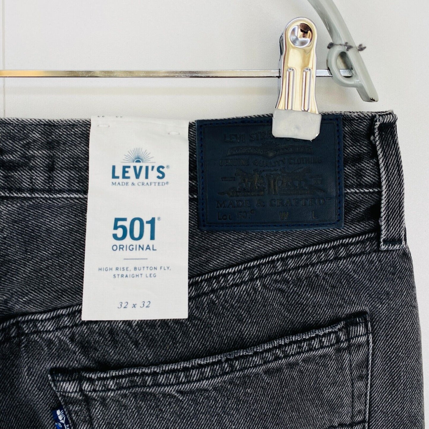 Levi's Made & Crafted 501 Women Grey Regular Straight Fit Selvedge Jeans W32 L32