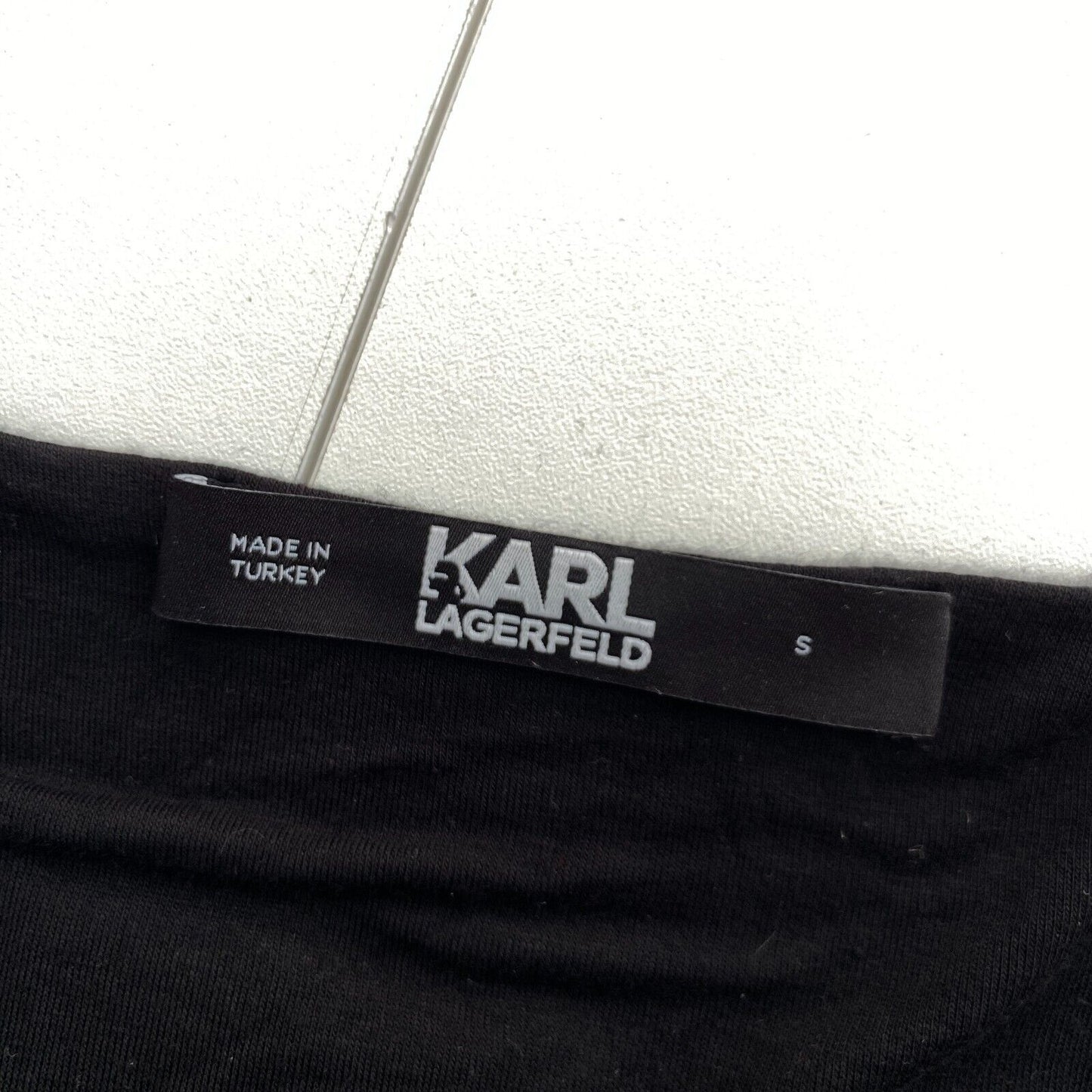 Karl Lagerfeld Schwarzes drapiertes Tanktop, Größe S