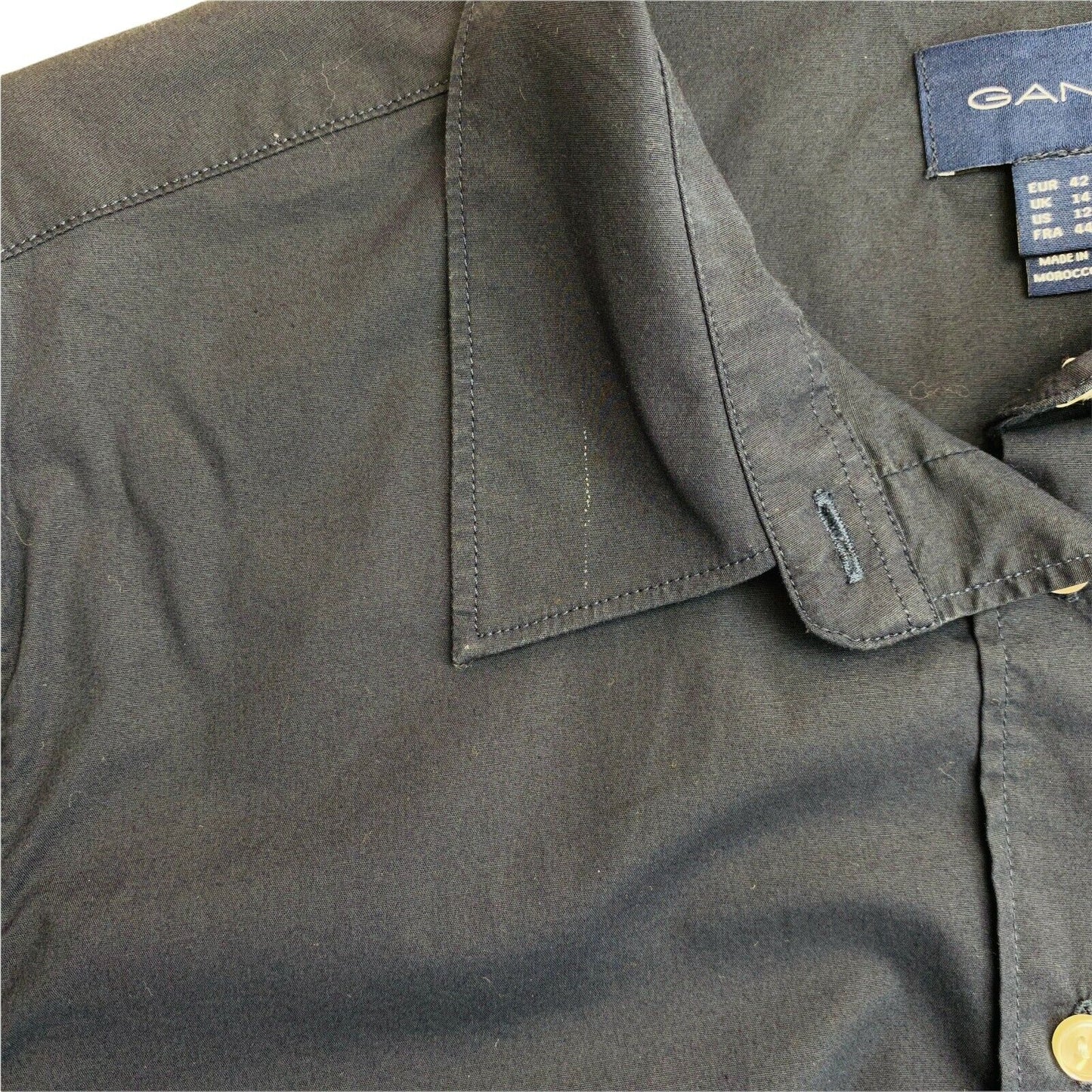 GANT Navy Blue Solid Shirt Size EU 42 UK 14 US 12