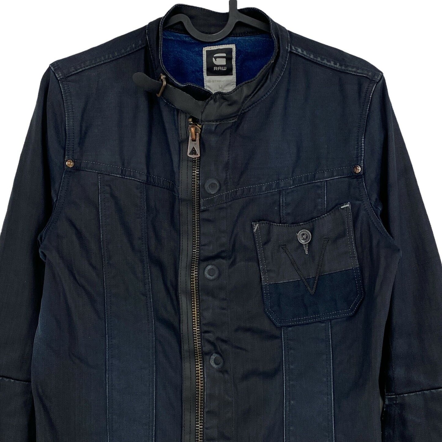 G-STAR RAW COMIC 5620 Marineblaue Jacke aus Baumwollmischung, Größe M