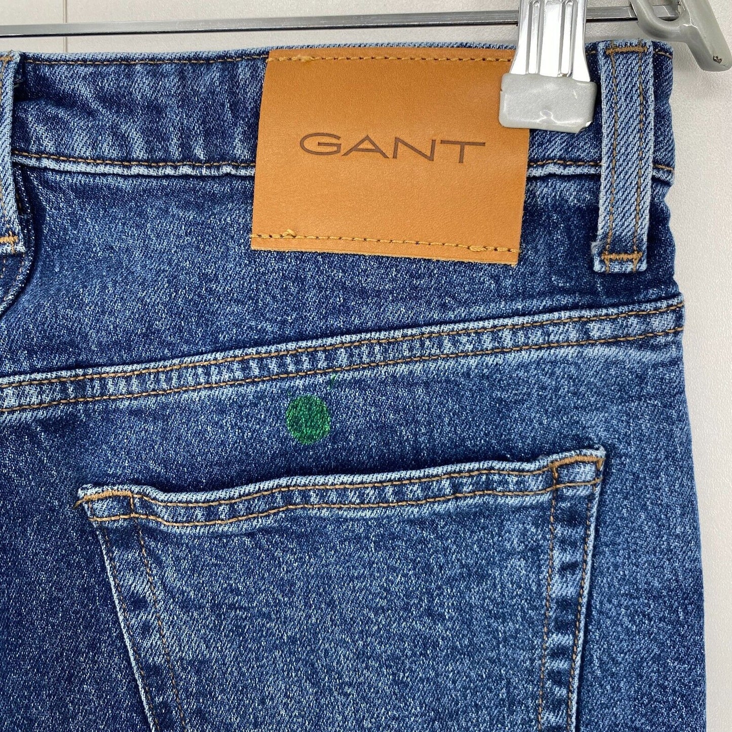 GANT femmes bleu taille haute coupe droite régulière jean court W26 L28