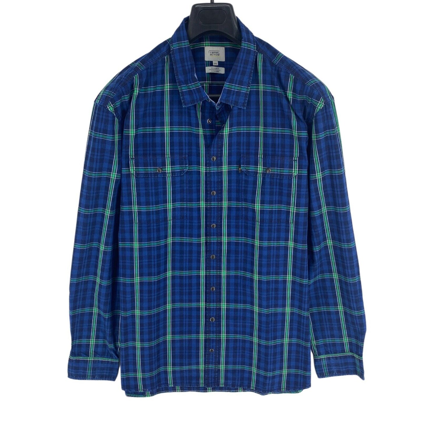 CAMEL ACTIVE Men Navy Blue Plaid Regular Fit Long Sleeves Shirt Size 3XL XXXL