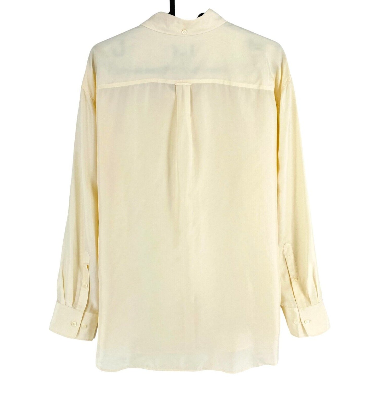 GANT Women Beige Relaxed Silk Long Sleeve Shirt Size EU 36 UK 8 US 6