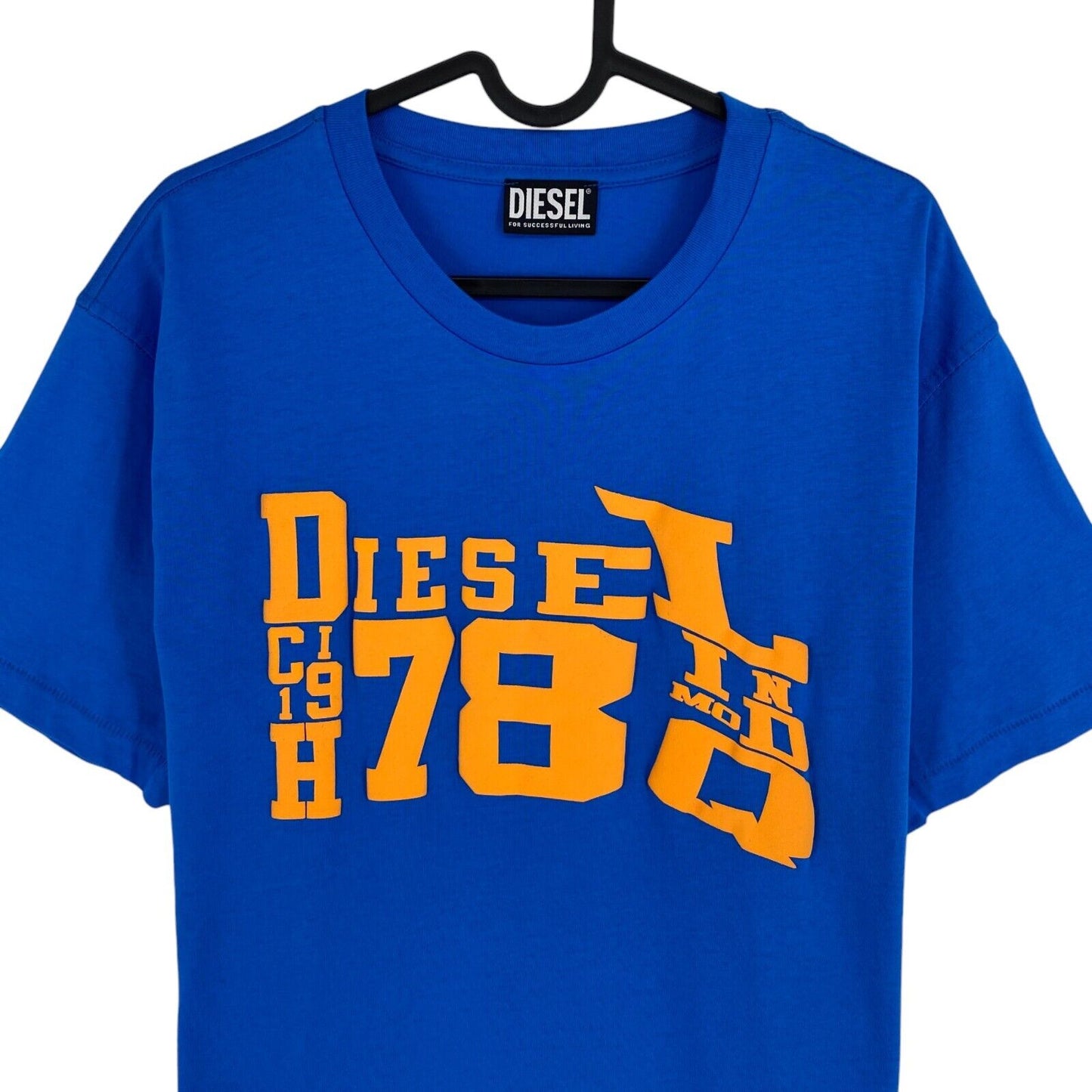 DIESEL Men Blue T_DIEGOR G7 Short Sleeves Crew Neck T Shirt Size 2XL