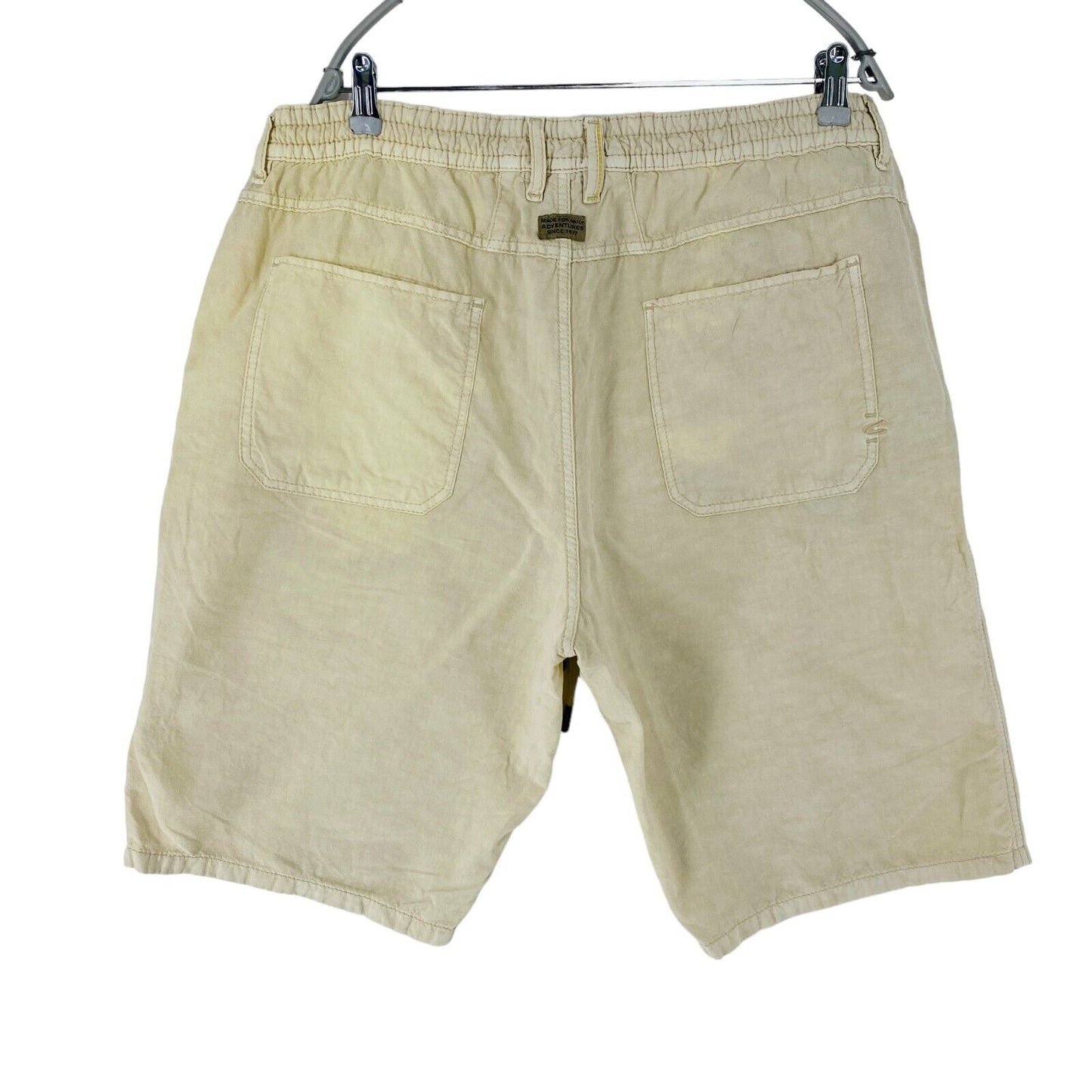 Camel Active Mens Beige Regular Fit Linen Blend Shorts Size W40