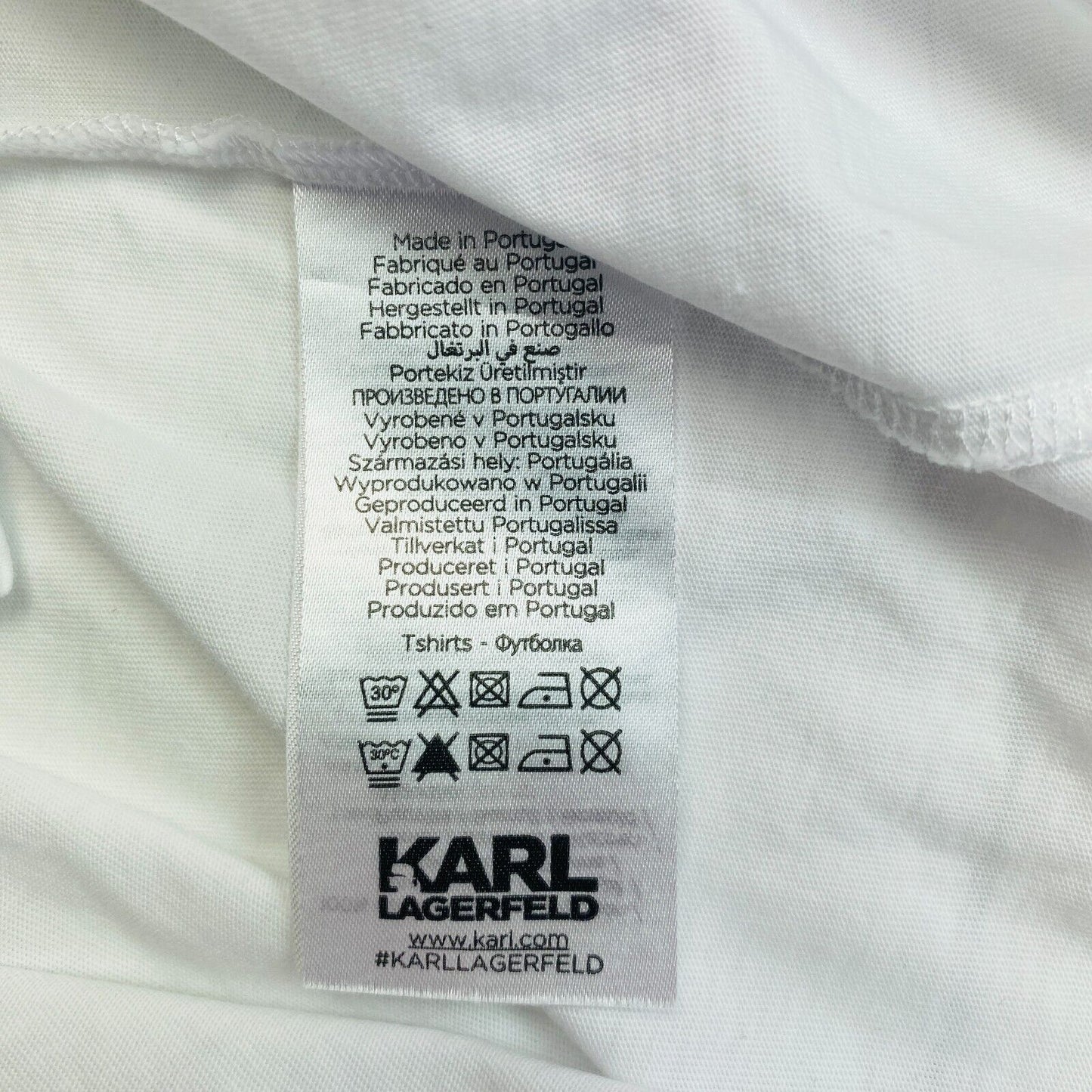 Karl Lagerfeld White Crew Neck T-Shirt Top Size M