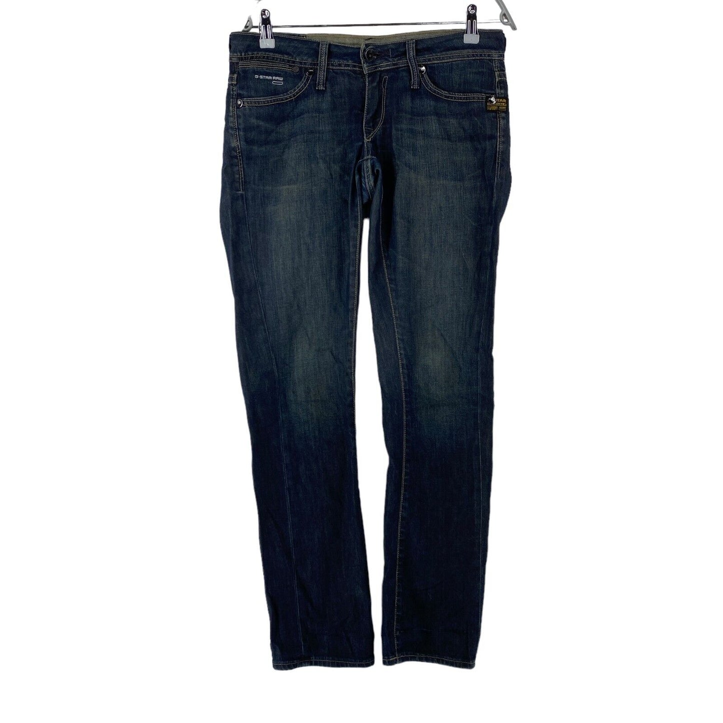 G-STAR CORE Femme Jean Slim Stretch Bleu Foncé W29 L32 Fabriqué En Italie