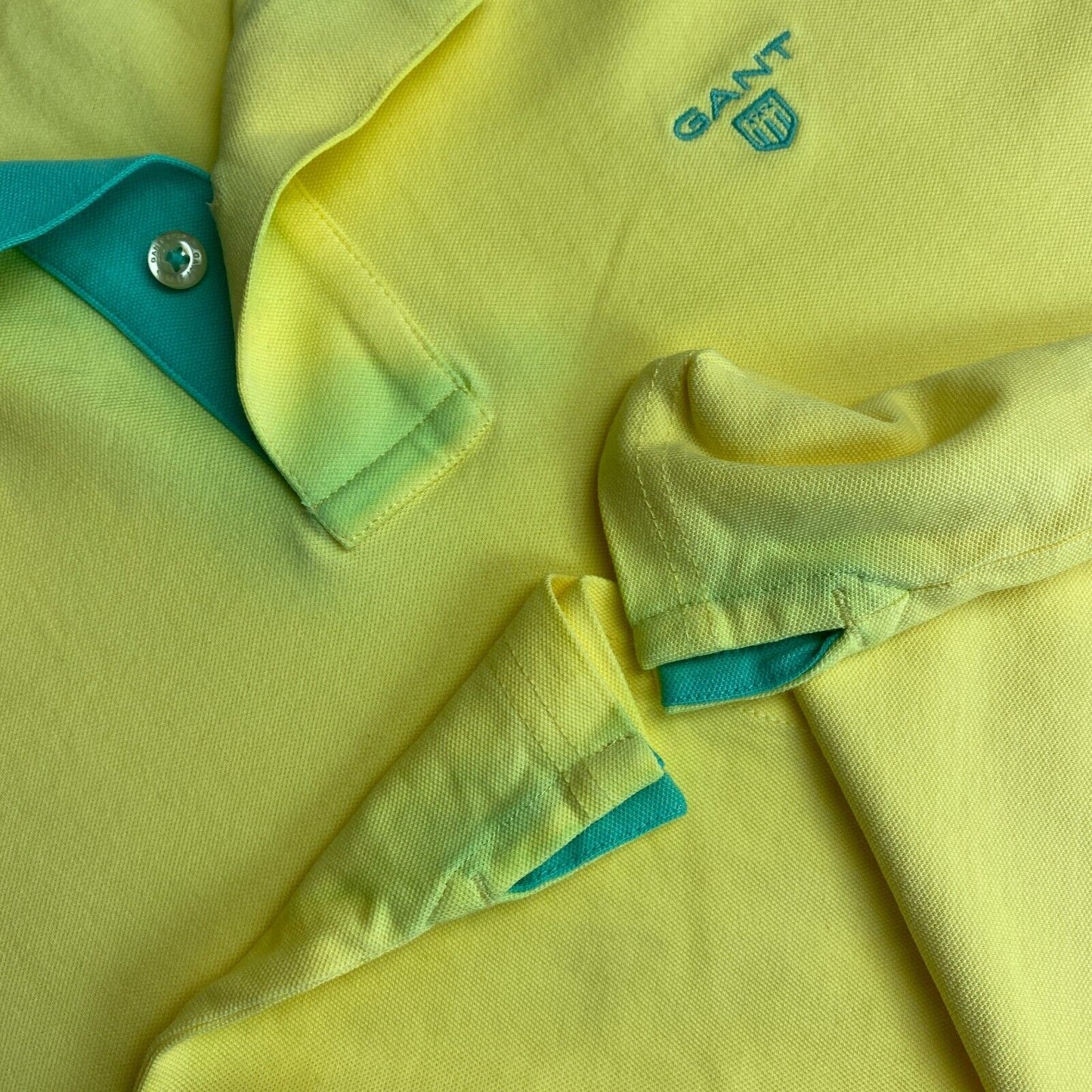 GANT Polo Pique Ruger à col contrasté jaune taille XL