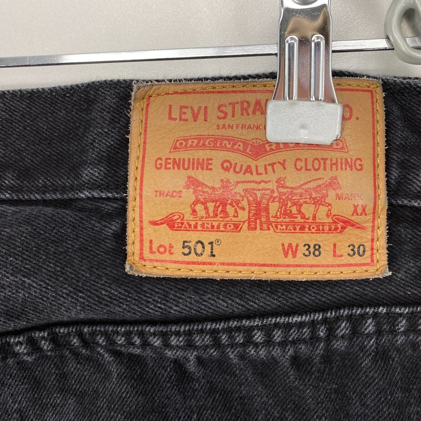 Levi's Premium 501 Dark Grey Original Regular Straight Fit Jeans W38 L28