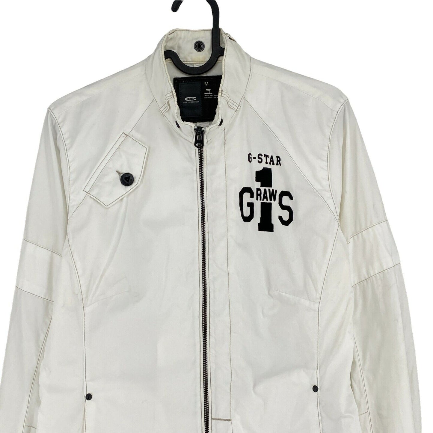 G-STAR RAW ONE STONE White 100% Cotton Shirt Jacket  Size M