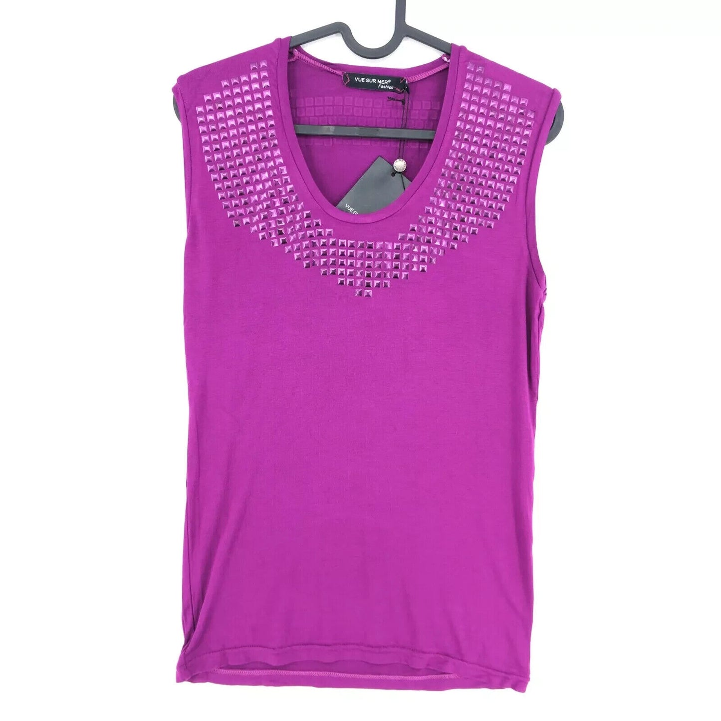 VUE SUR MER Women Purple Sleeveless Top Blouse Size 2 / M