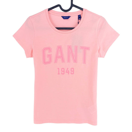 GANT Pink 1949 Logo Crew Neck T Shirt Size XS