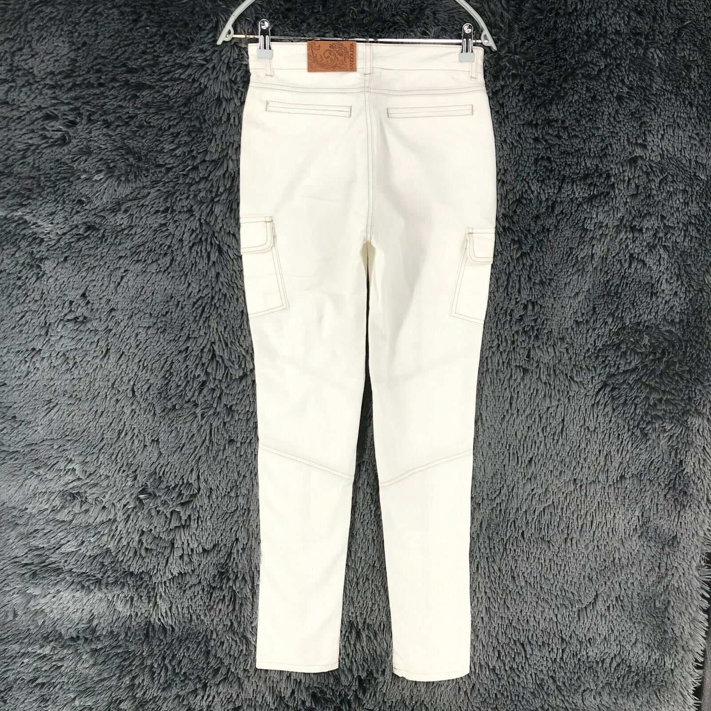 BANDOLERA Women Cream White Skinny Fit Jeans Size EU 34 UK 8 W27