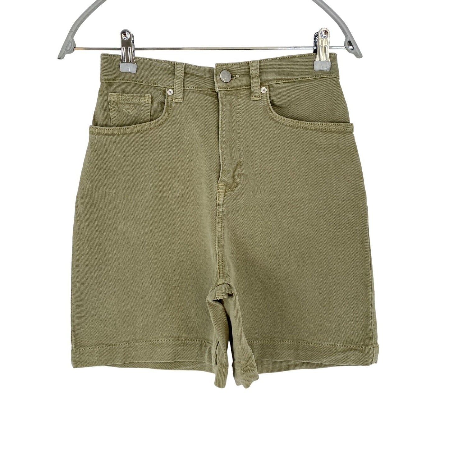 GANT Damen Jeansshorts in Regular Fit, Beige/Grün, Größe W26