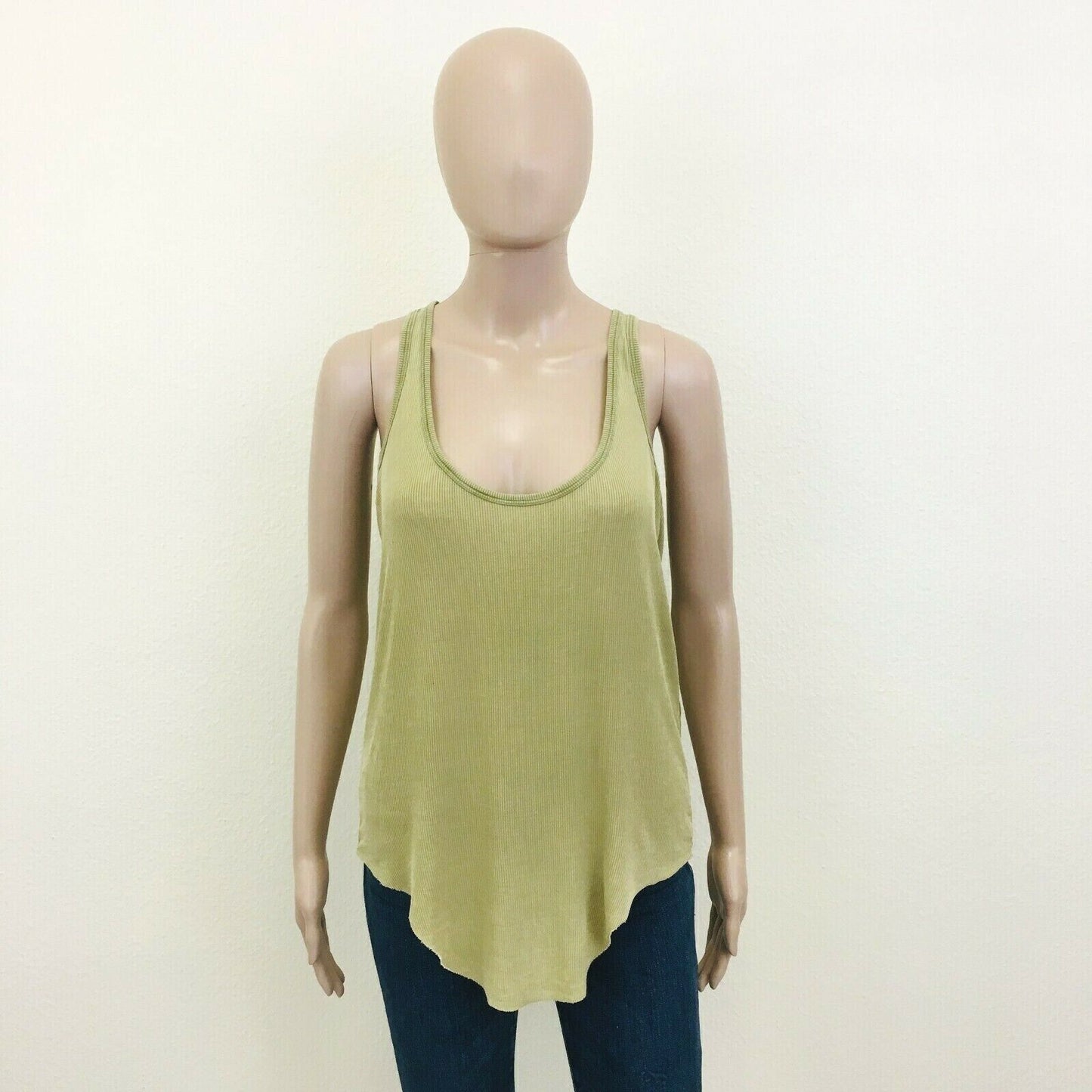 ZARA Lyocell Beige Tank Top T Shirt Size L