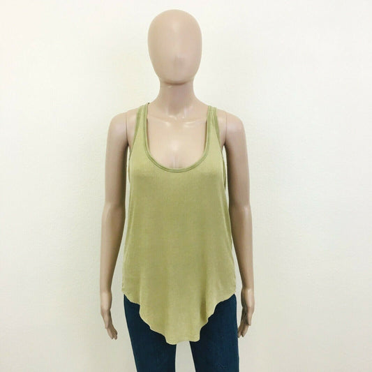 ZARA Lyocell Beige Tank Top T Shirt Size L