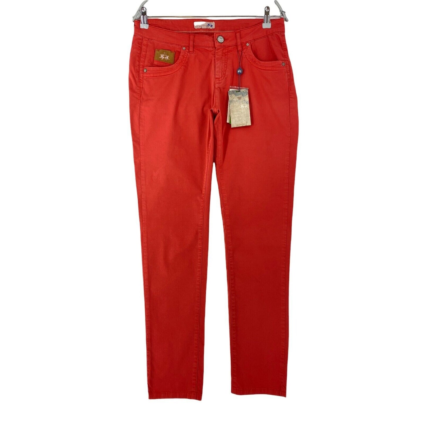 LA MARTINA Women Red Stretch Skinny Fit Chino Trousers W31