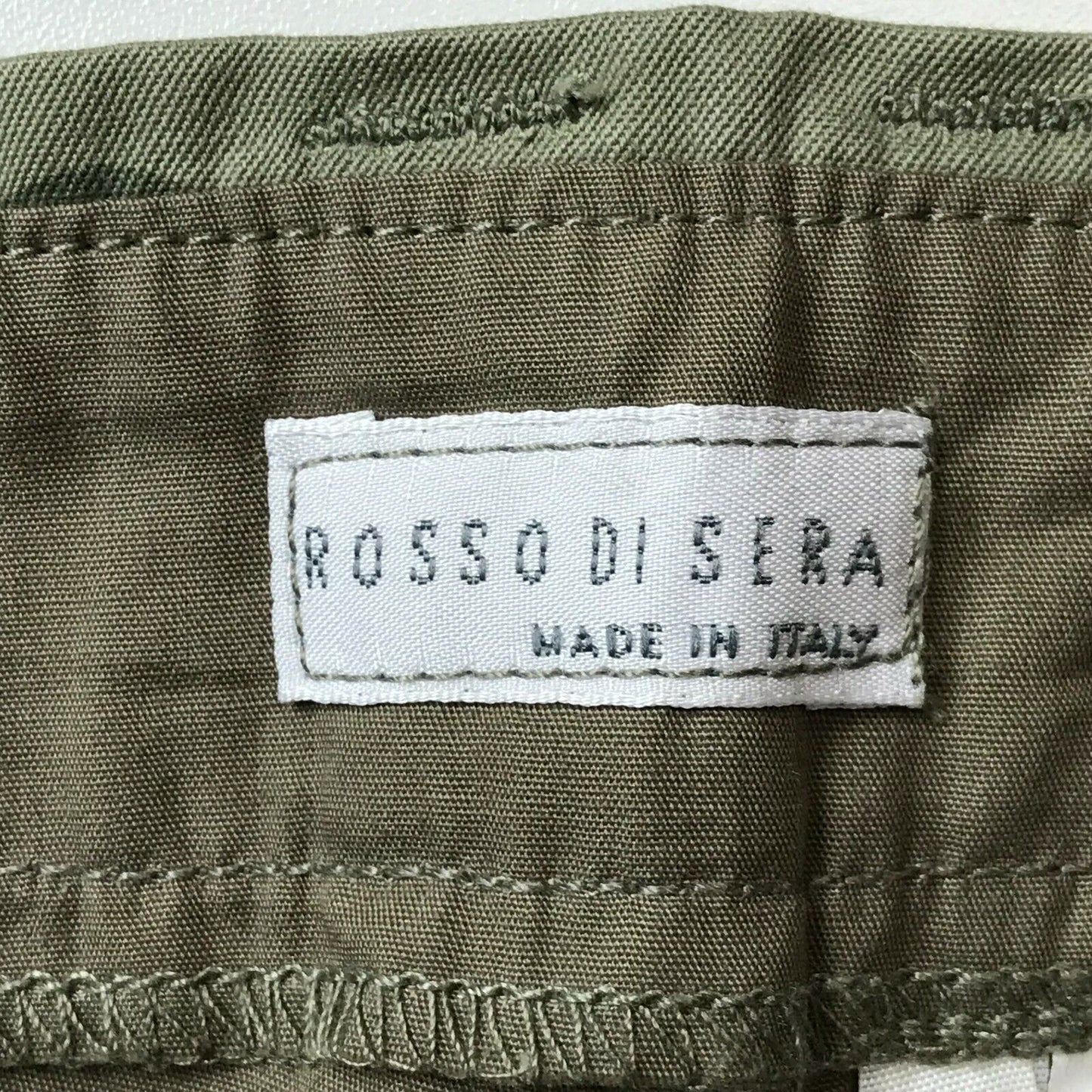 ROSSODISERA Women Beige Loose Fit Capri Trousers Size 40 W32