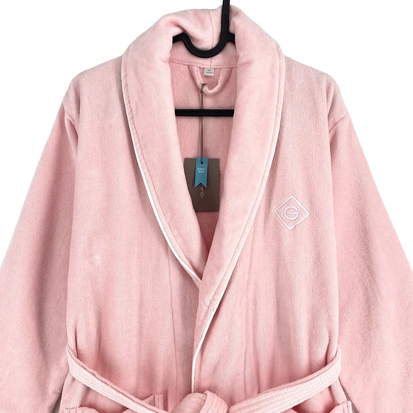 GANT Light Pink Icon G Belted 100% Cotton Robe Size Unisex XS