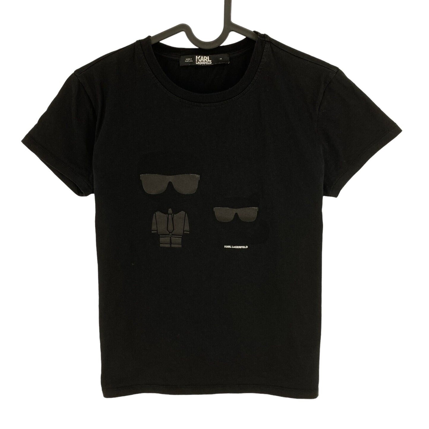 Karl Lagerfeld Black Ikonik Karl Choupette Crew Neck T-Shirt Top Size XS