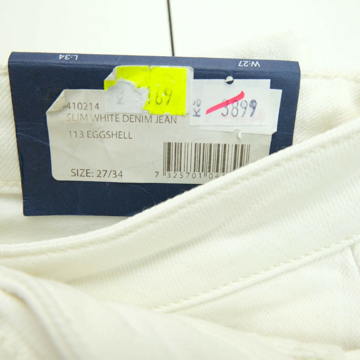 GANT White Slim Denim Jeans Size W27 L34