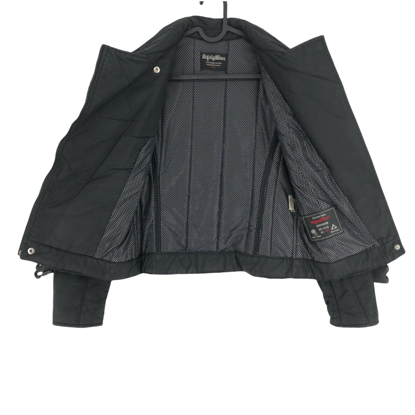 RefrigiWear Veste de motard noire anti-pluie Taille S